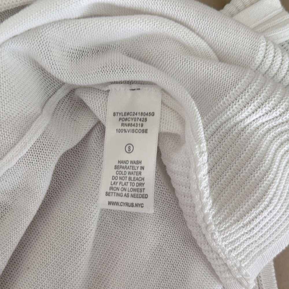 CYRUS Lightweight Open Summer Open Cardigan 100% Viscose White Sz S Loose Fit - Picture 6 of 9
